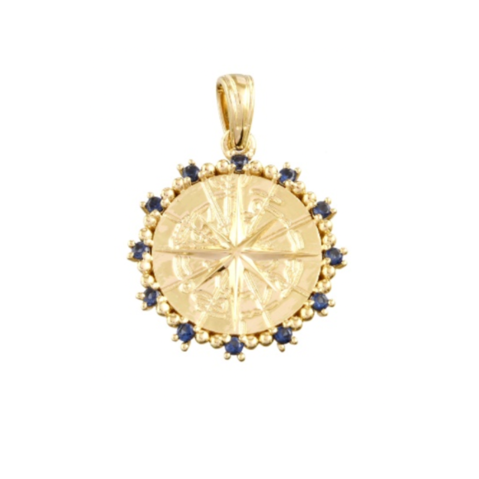 Blue Compass Pendant