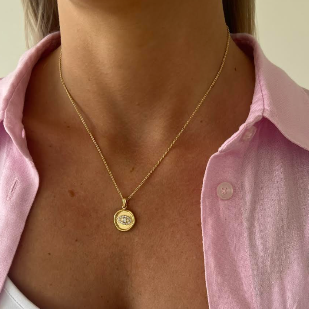 Crystal Evil Eye Pendant