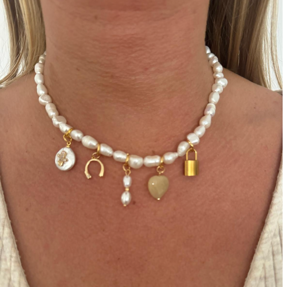 Lulu Pearl Charm Necklace
