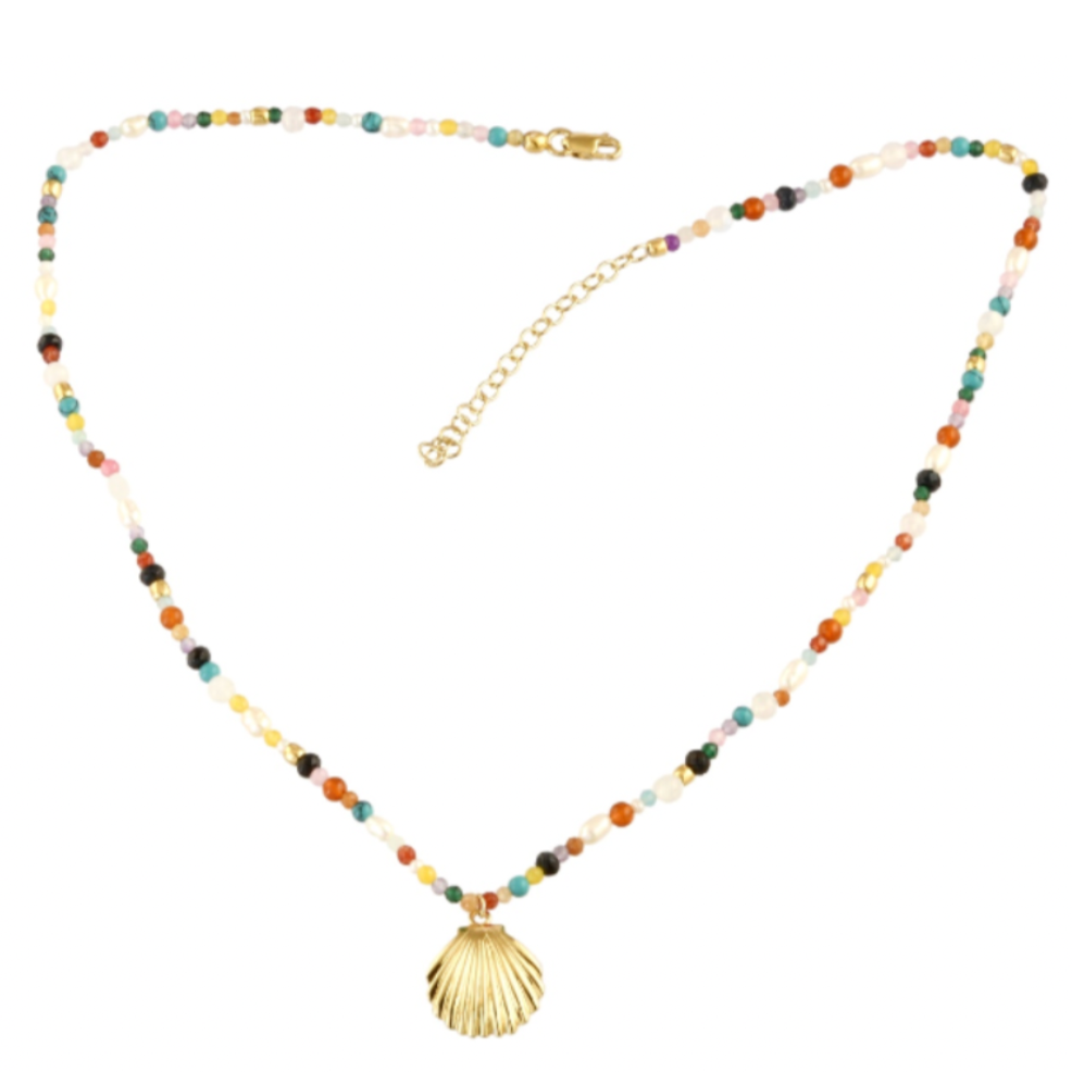 Shell Bead & Pearl Necklace