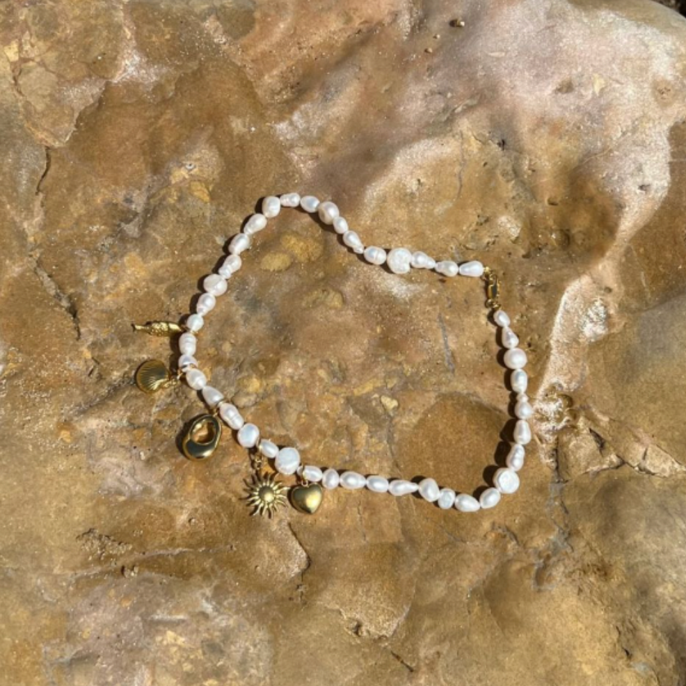 Rita Pearl Charm Necklace