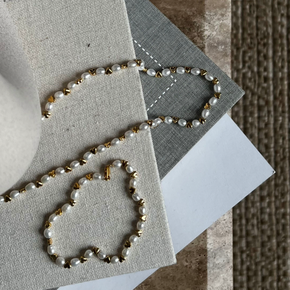 Little Love Pearl & Heart Bracelet
