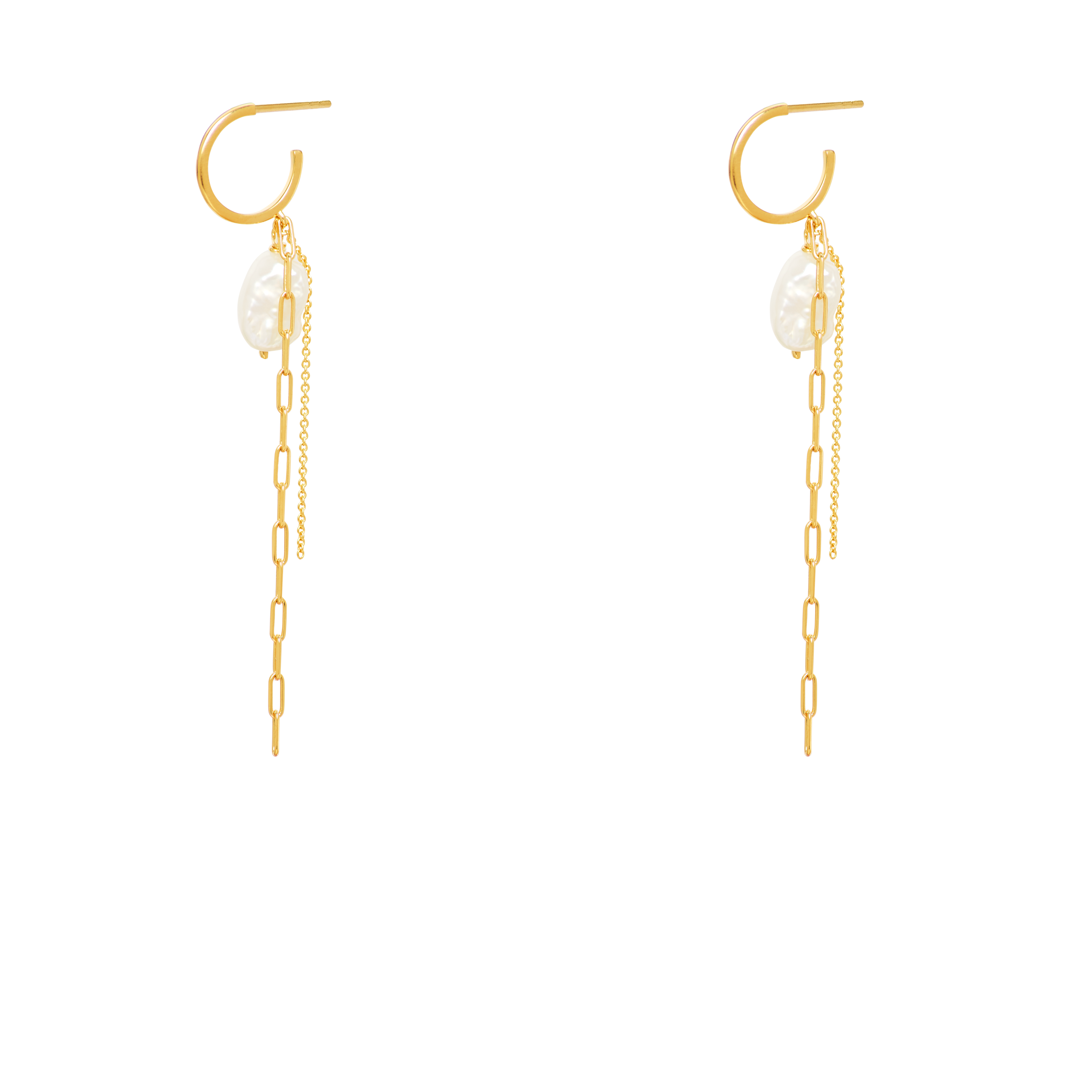 Enid Pearl Drop Hoops