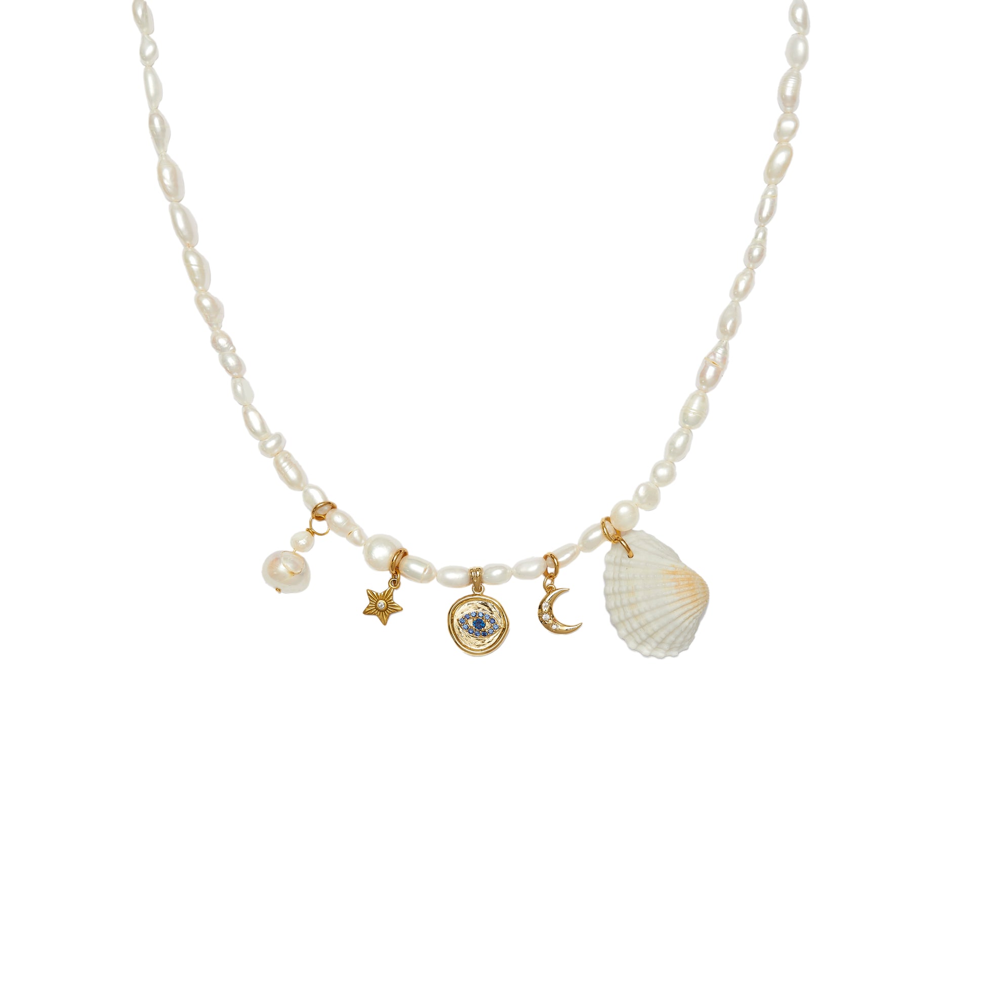 Elma Pearl Charm Necklace