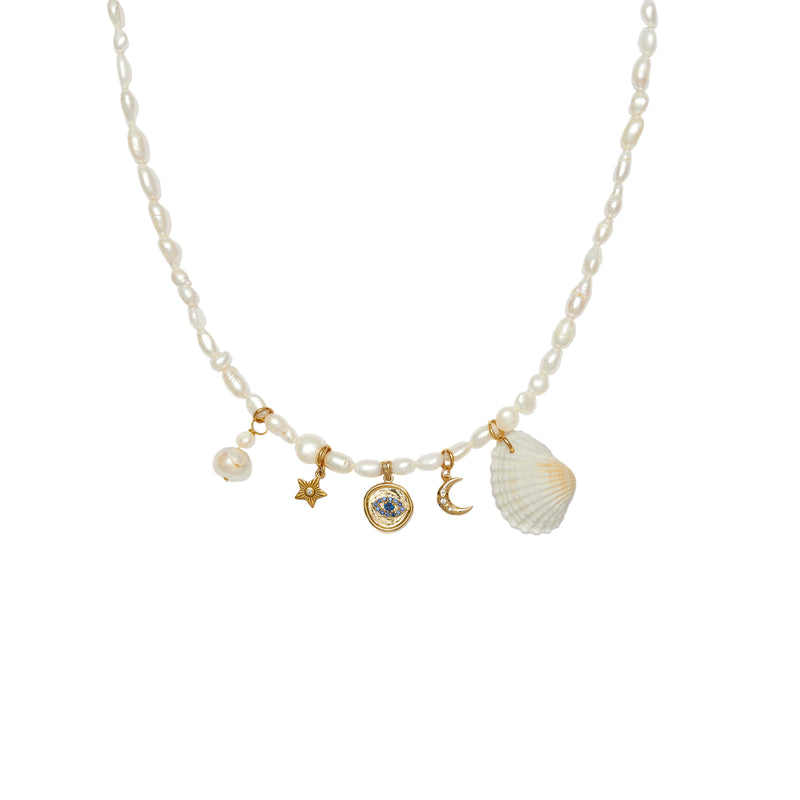 Elma Pearl charm necklace