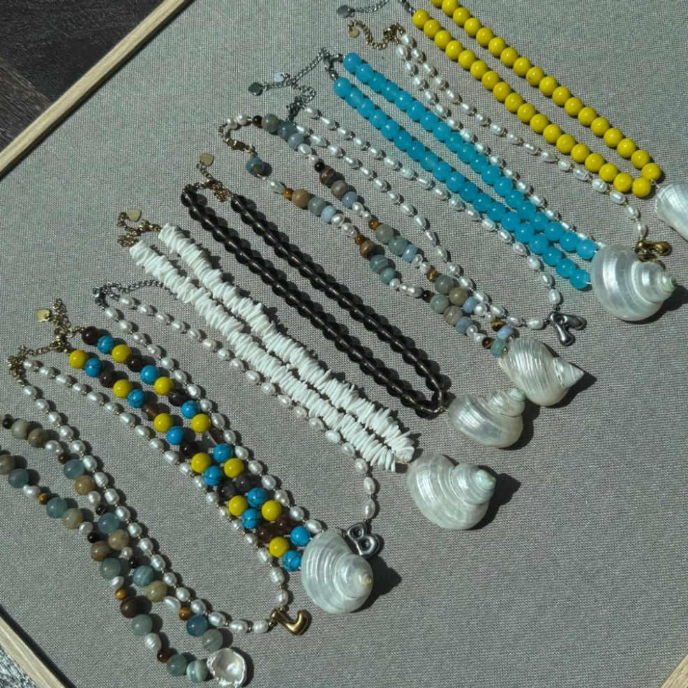 Mixed Beaded Shell Necklace