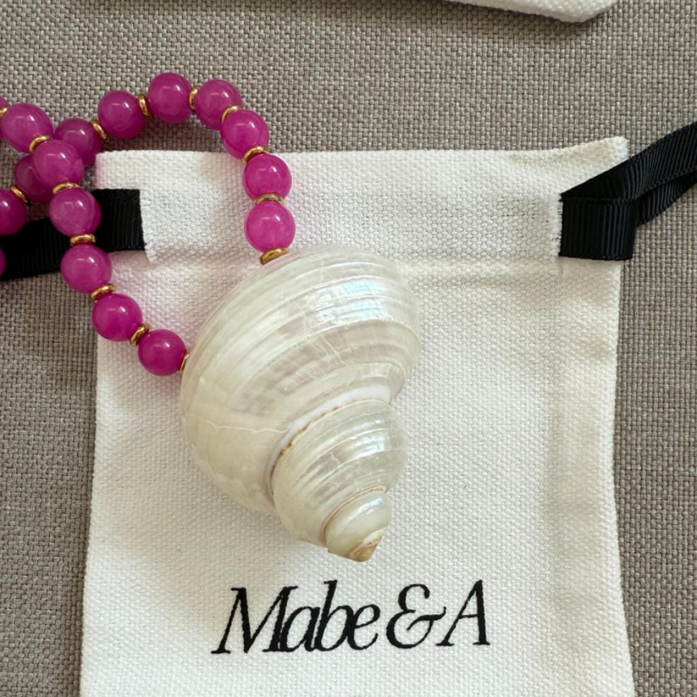Pink small Beaded Shell Necklace