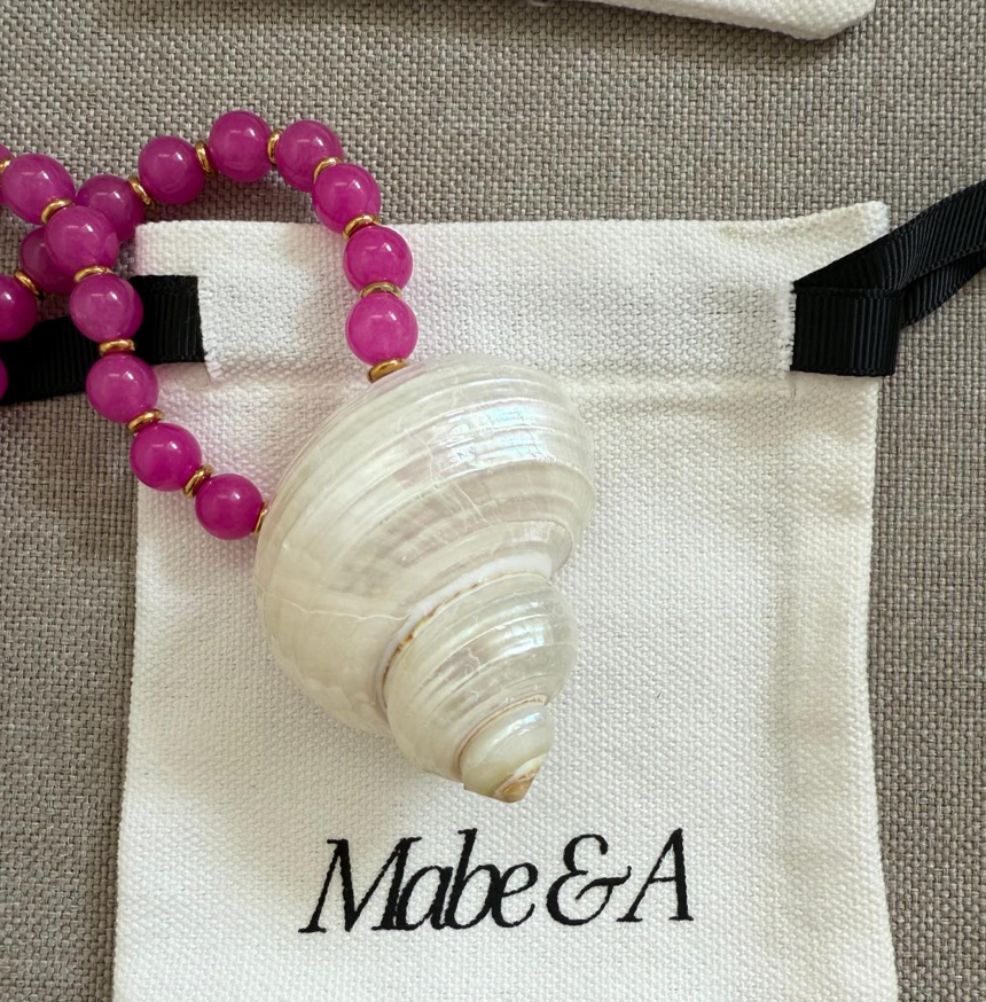 Pink small Beaded Shell Necklace
