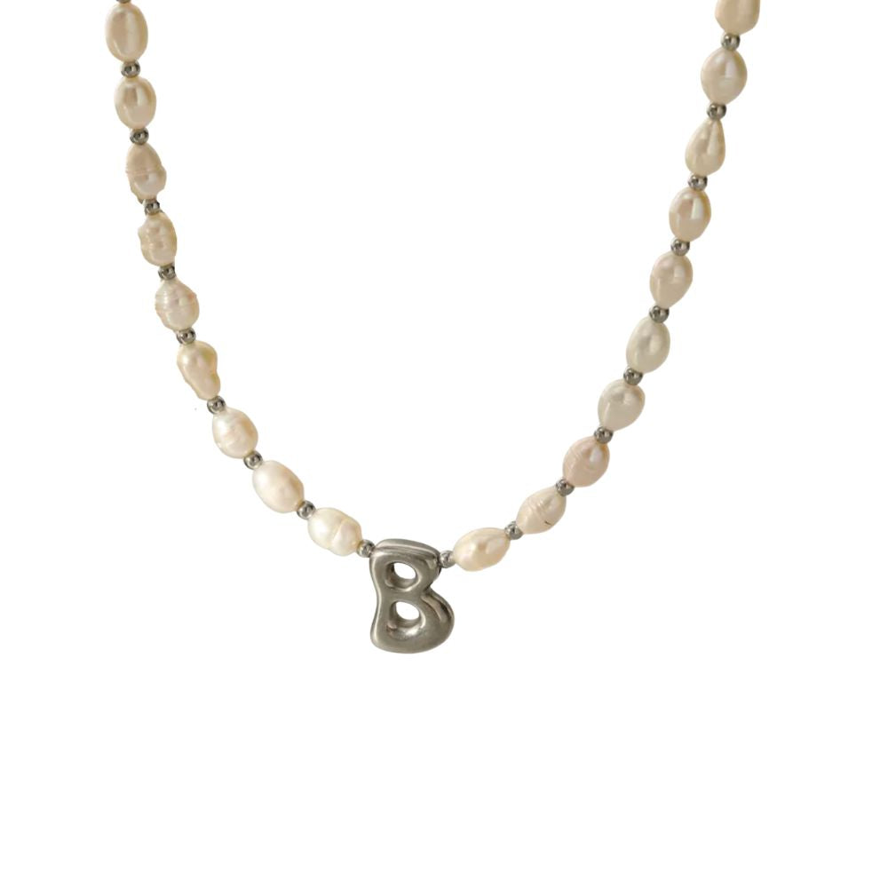 Bubble letter necklace- Silver