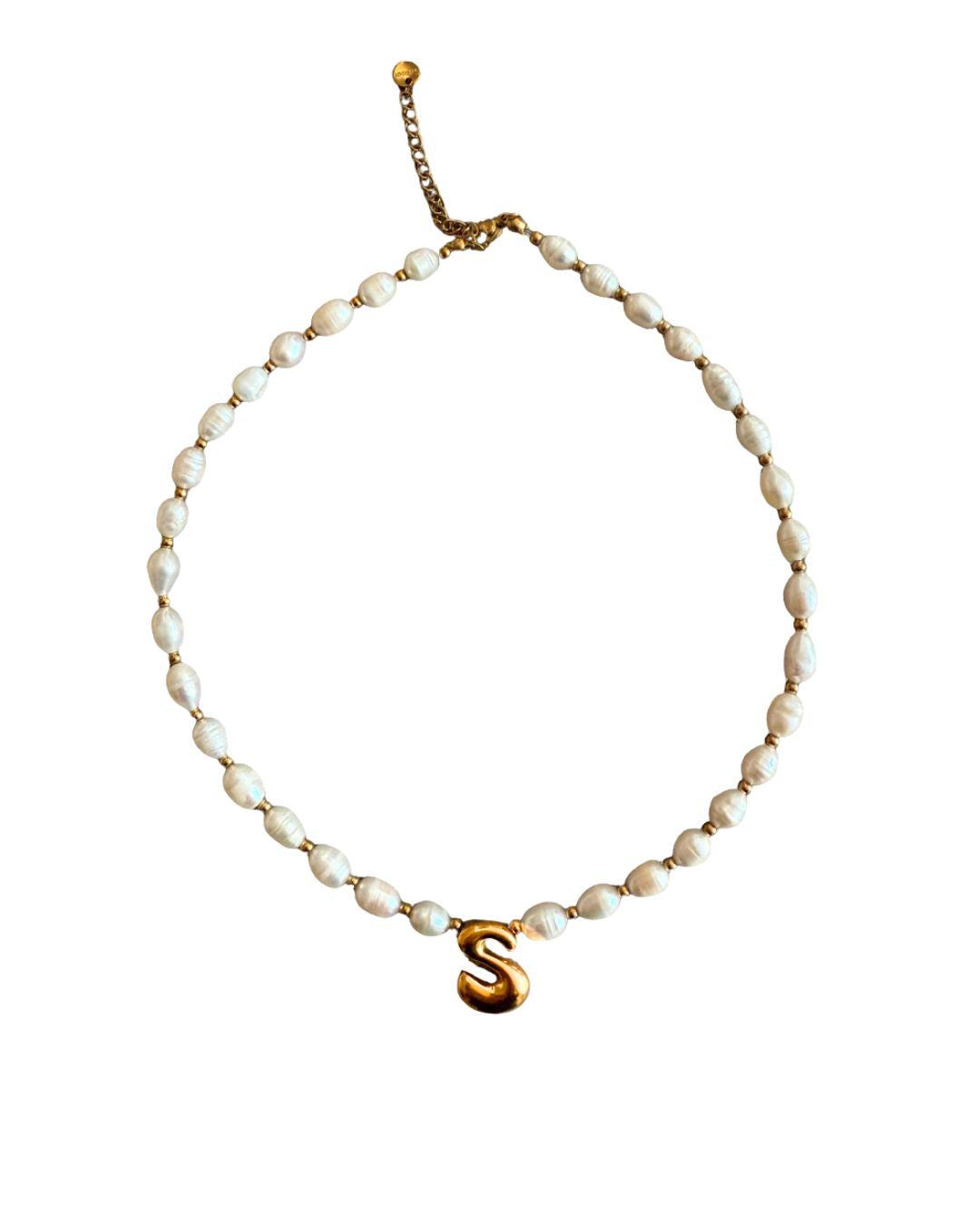 Bubble letter necklace- Gold