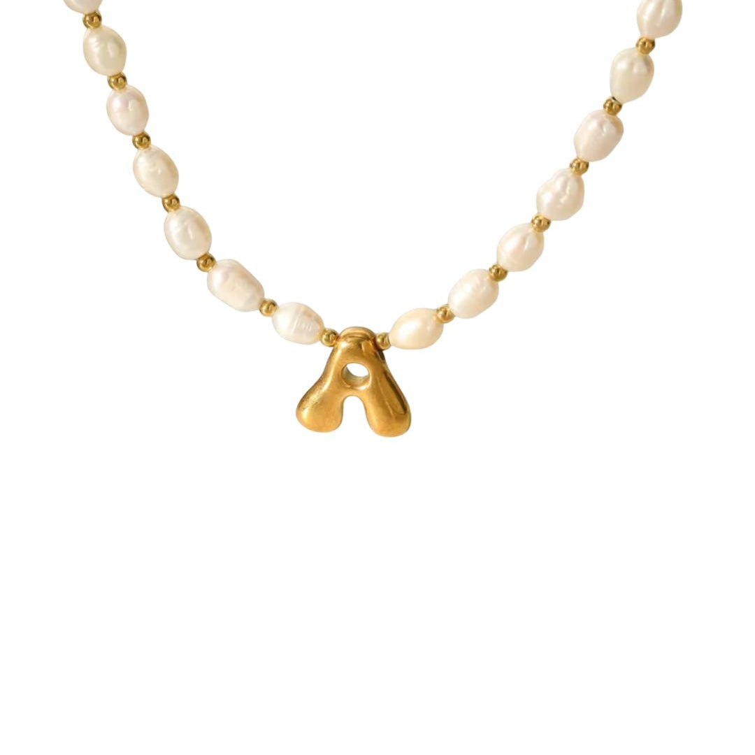 Bubble letter necklace- Gold