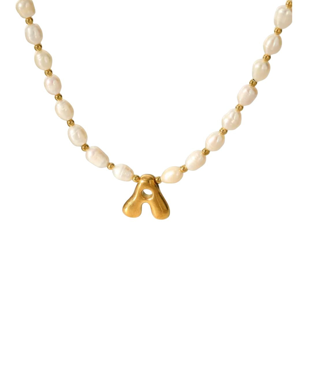 Bubble letter necklace- Gold