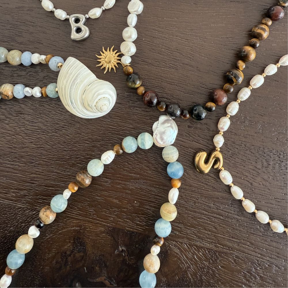 Mixed bead and pearl necklace