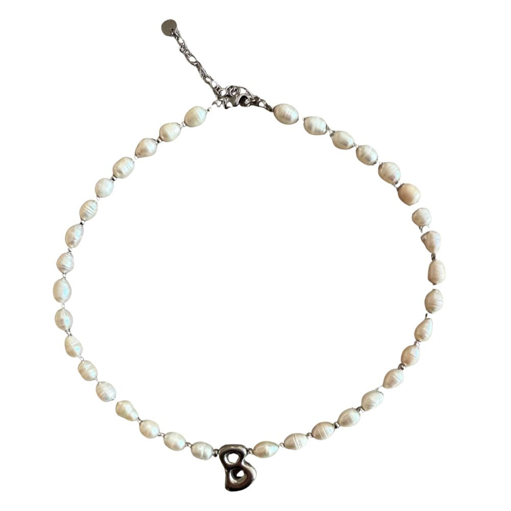 Bubble letter necklace- Silver