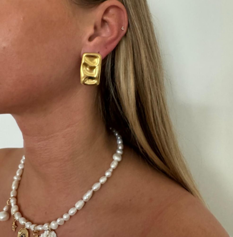 Talia rectangle stud earrings