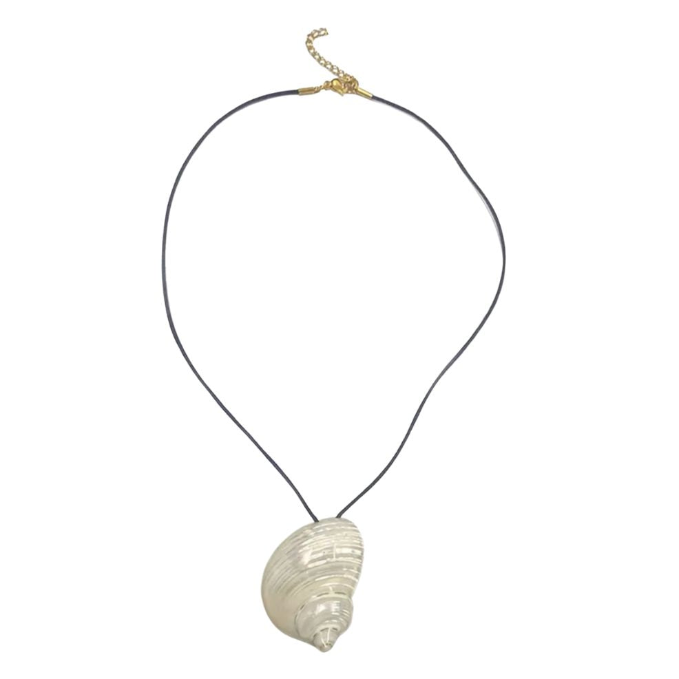 Calypso Shell Cord Necklace - Black