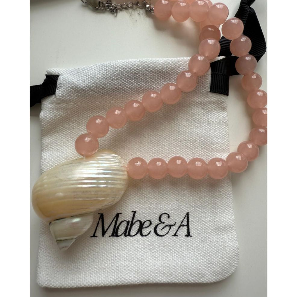 Green Beaded Shell Necklace