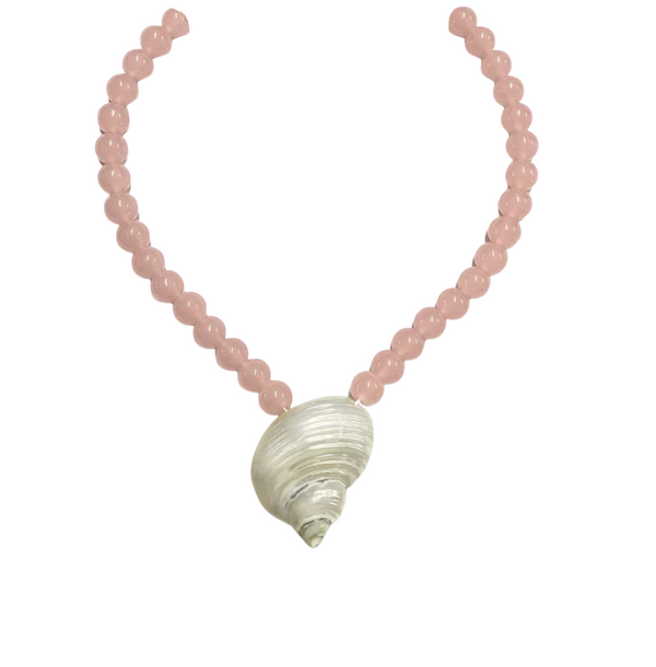 PINK BEADED SHELL NECKLACE