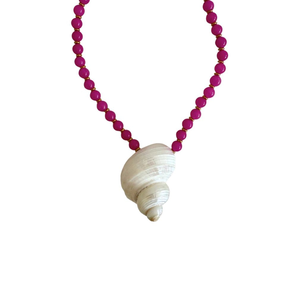 Pink small Beaded Shell Necklace
