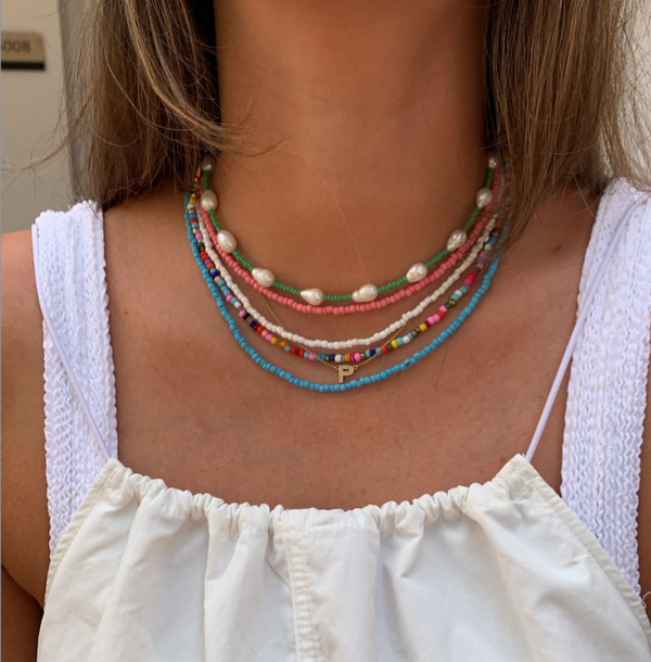 White Beaded necklace