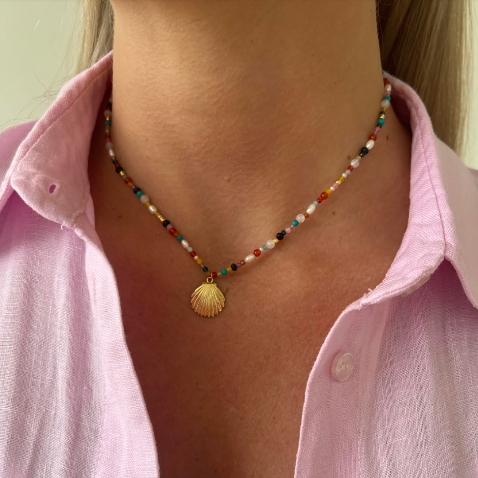 Shell Bead & Pearl Necklace