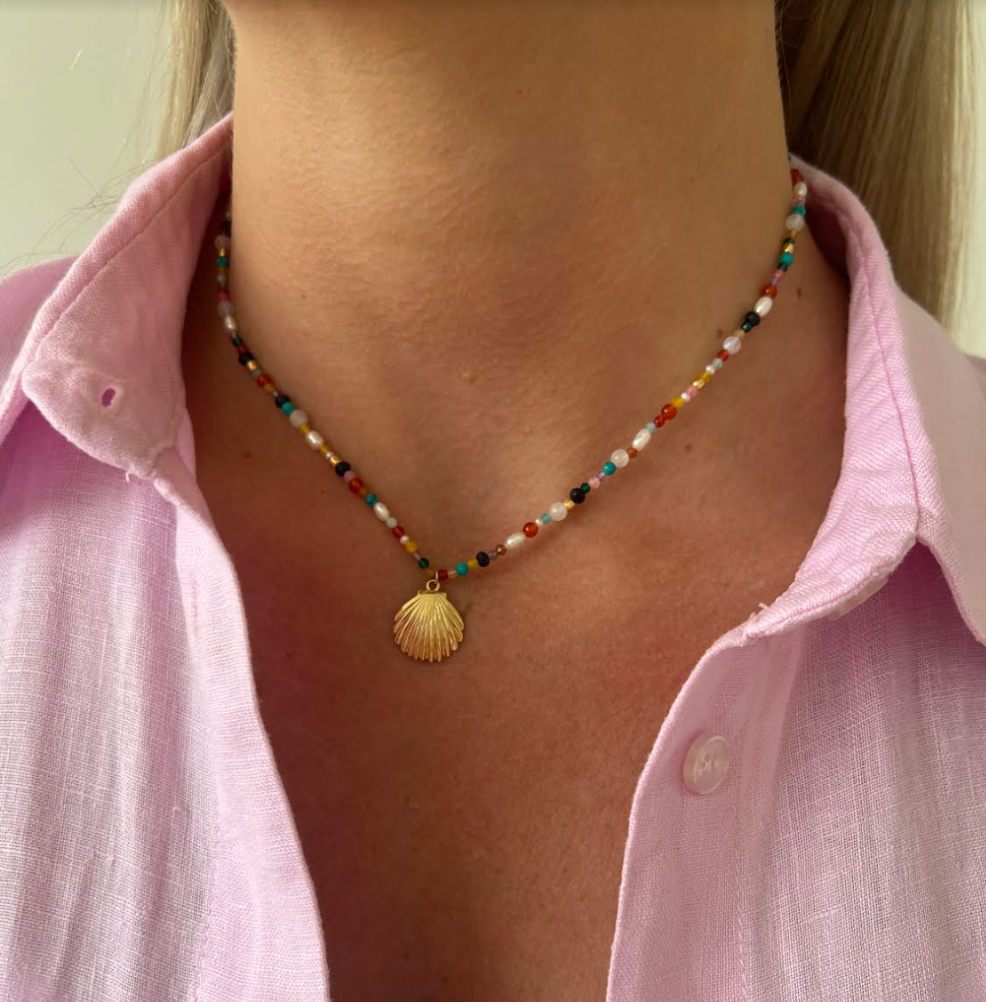 Shell Bead & Pearl Necklace