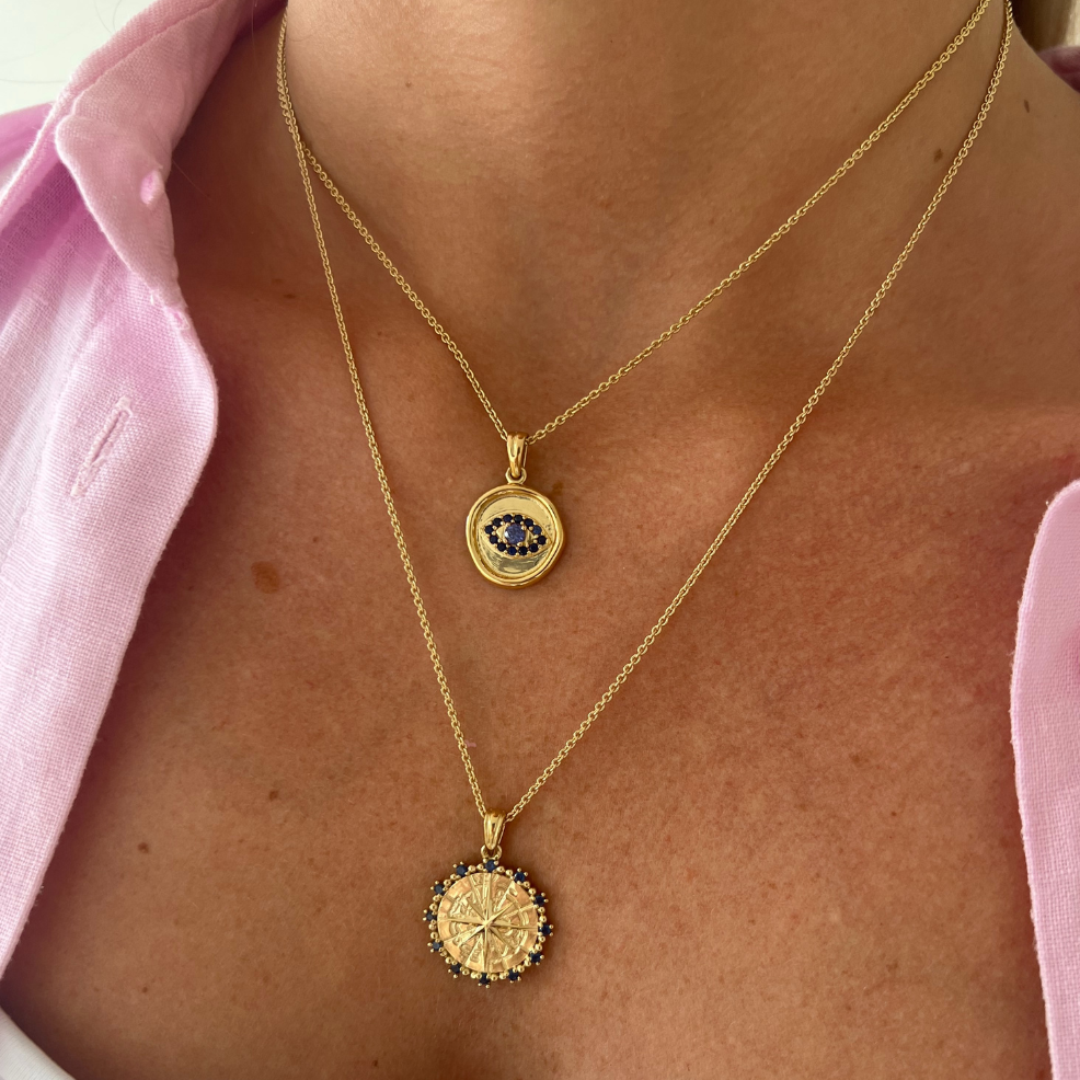 Blue Compass Pendant