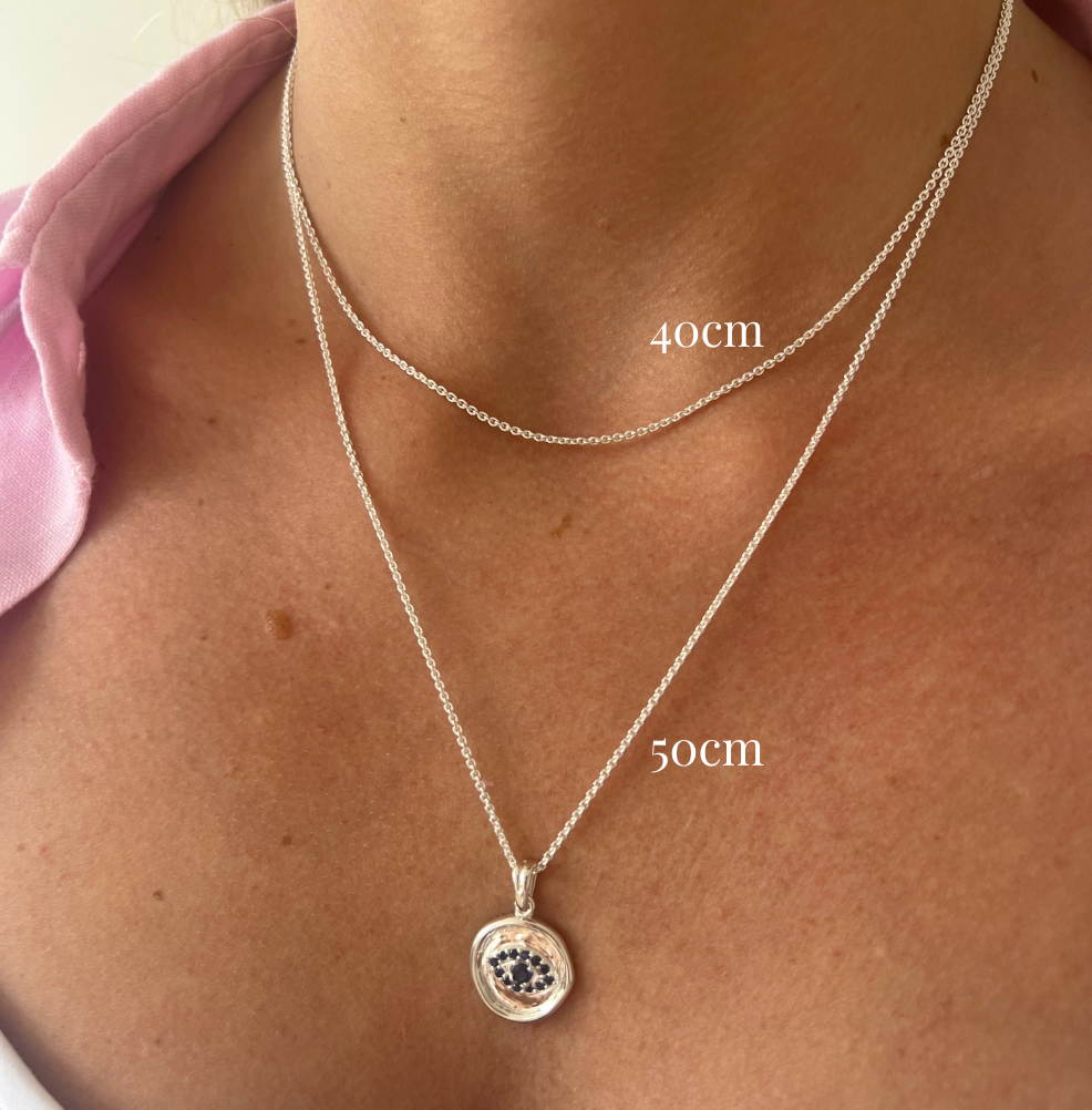 40cm Cable Chain Necklace - Sterling Silver