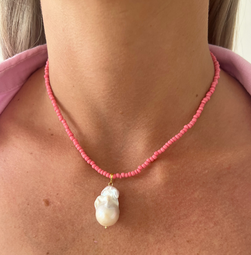 Pink Beaded necklace