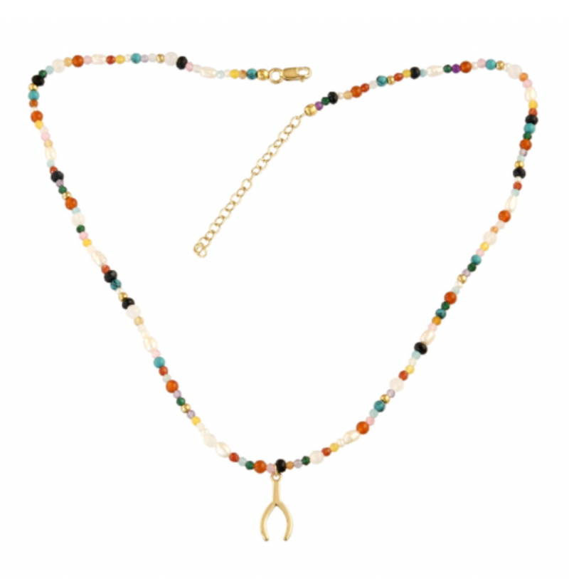 Wishbone Bead & Pearl Necklace