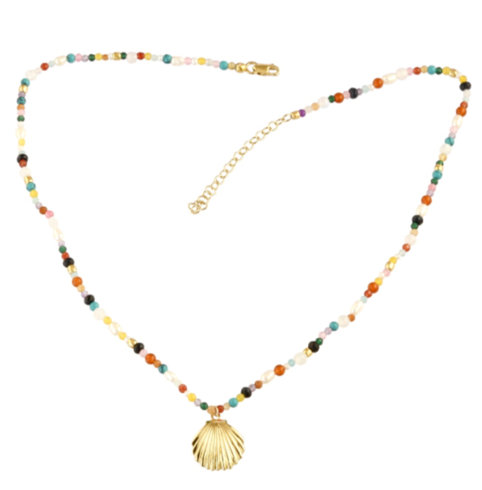 Shell Bead & Pearl Necklace