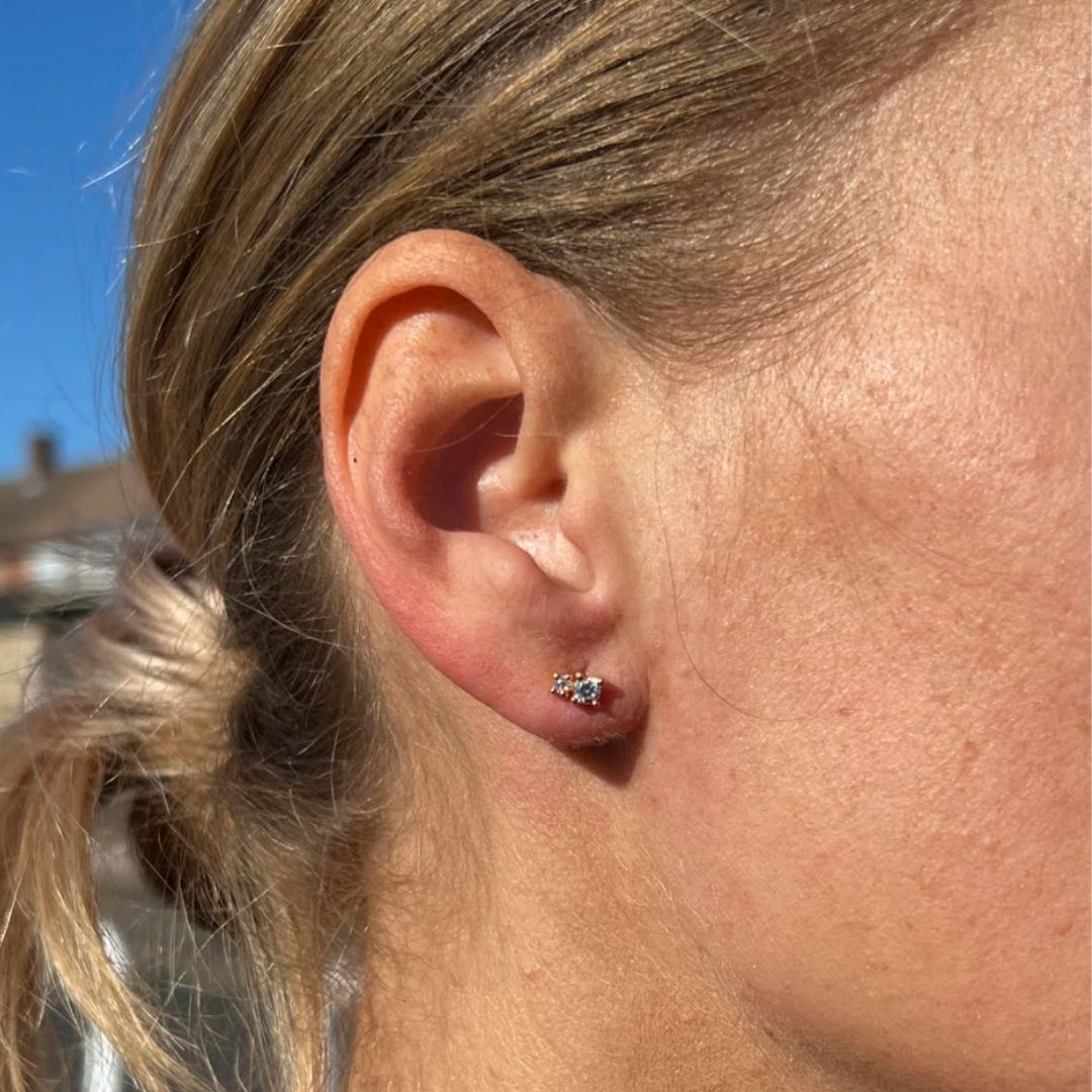 Devon Double Stone Studs