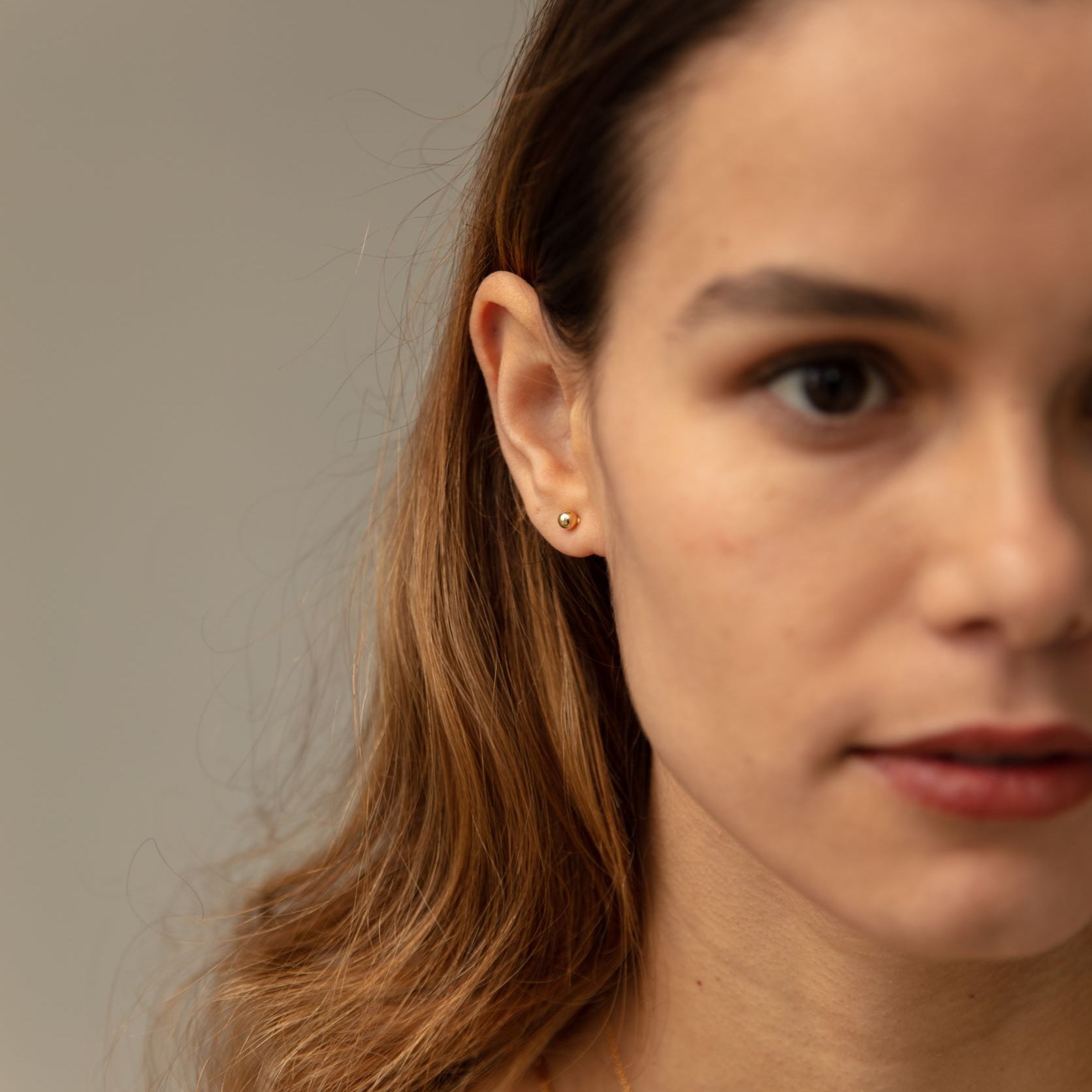 Round Stud Earrings
