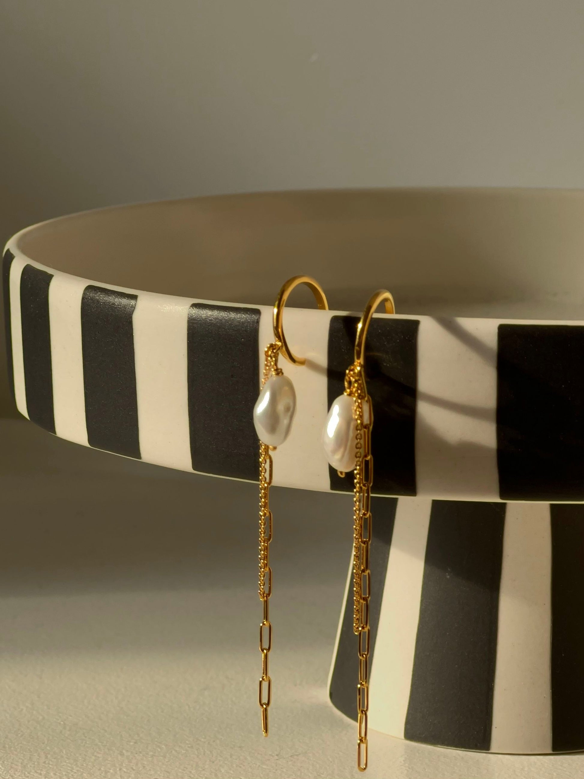 Enid Pearl Drop Hoops