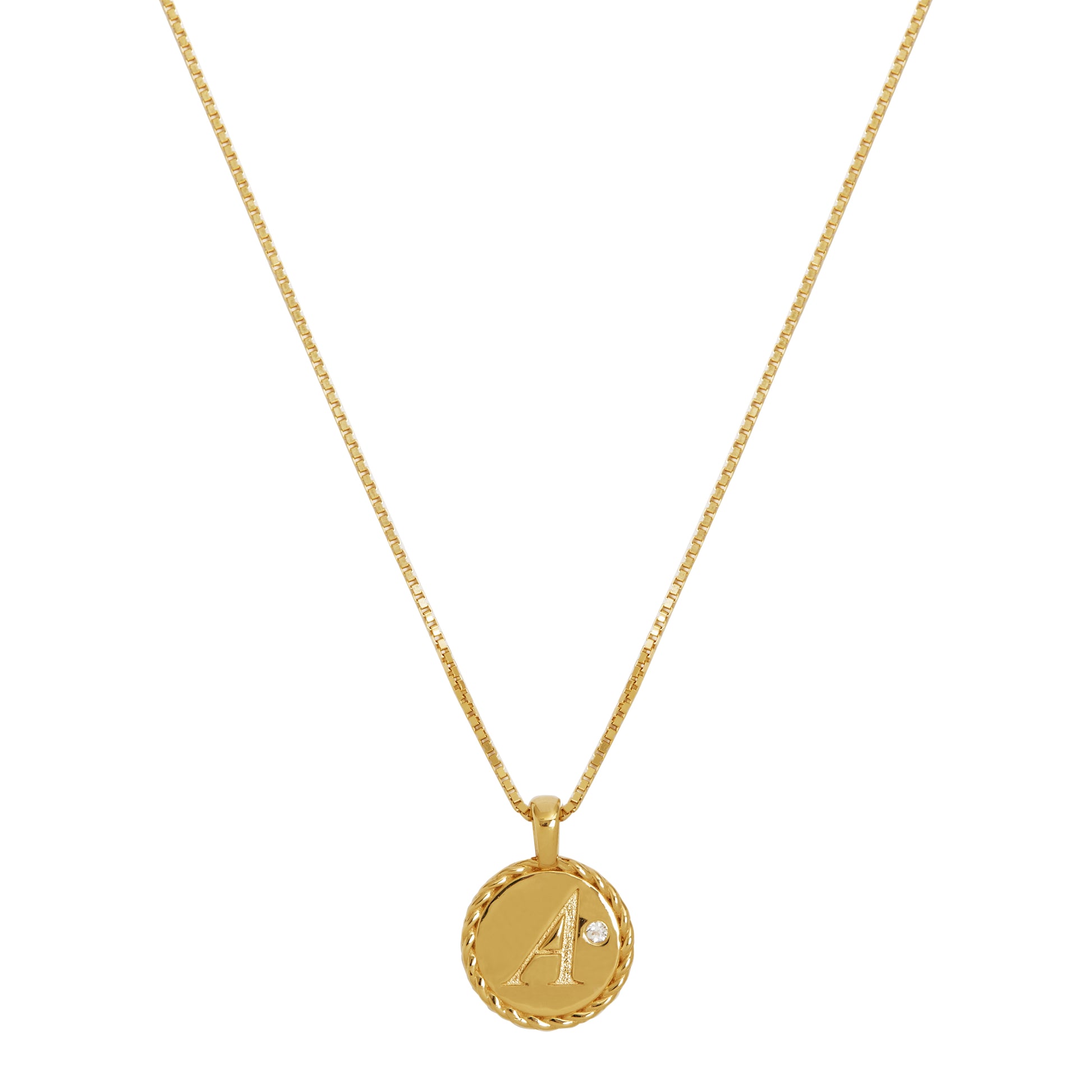 The White Topaz Letter initial Necklace