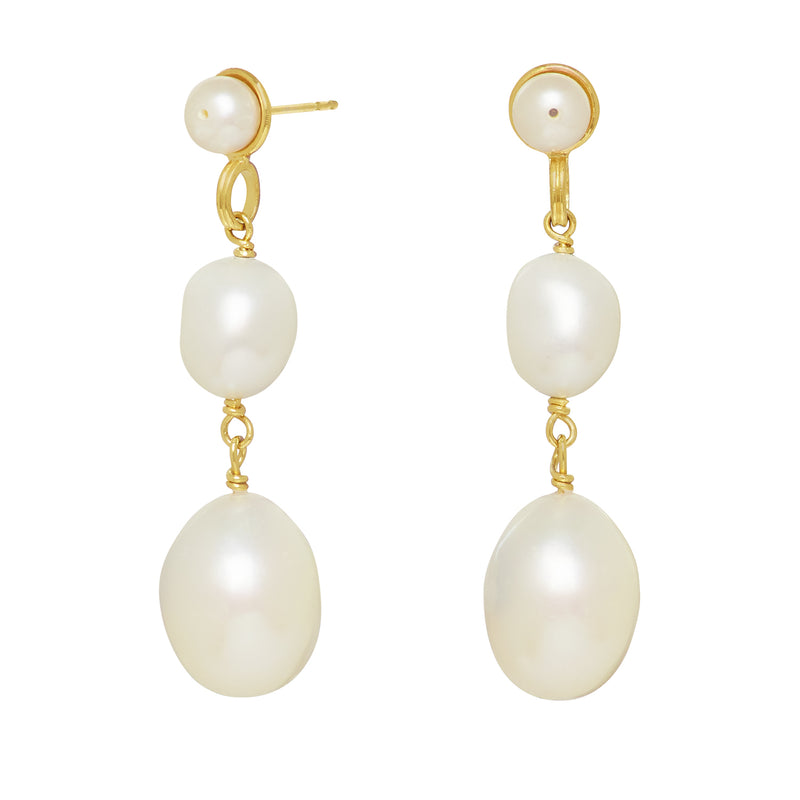 SS Mae tripple baroque pearl earrings