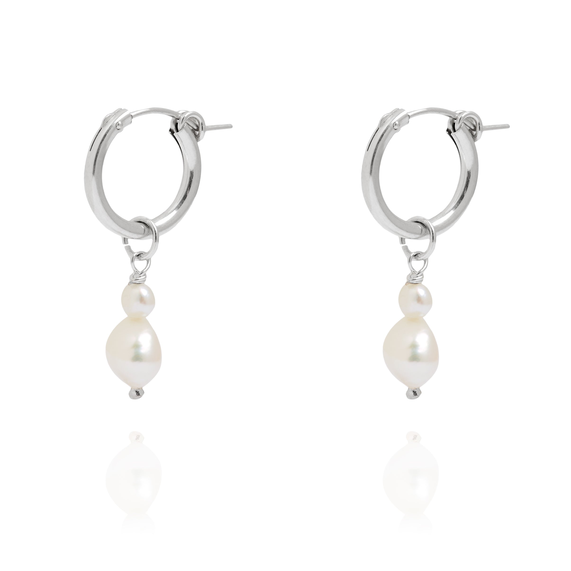 Elsie Pearl Drop Hoops