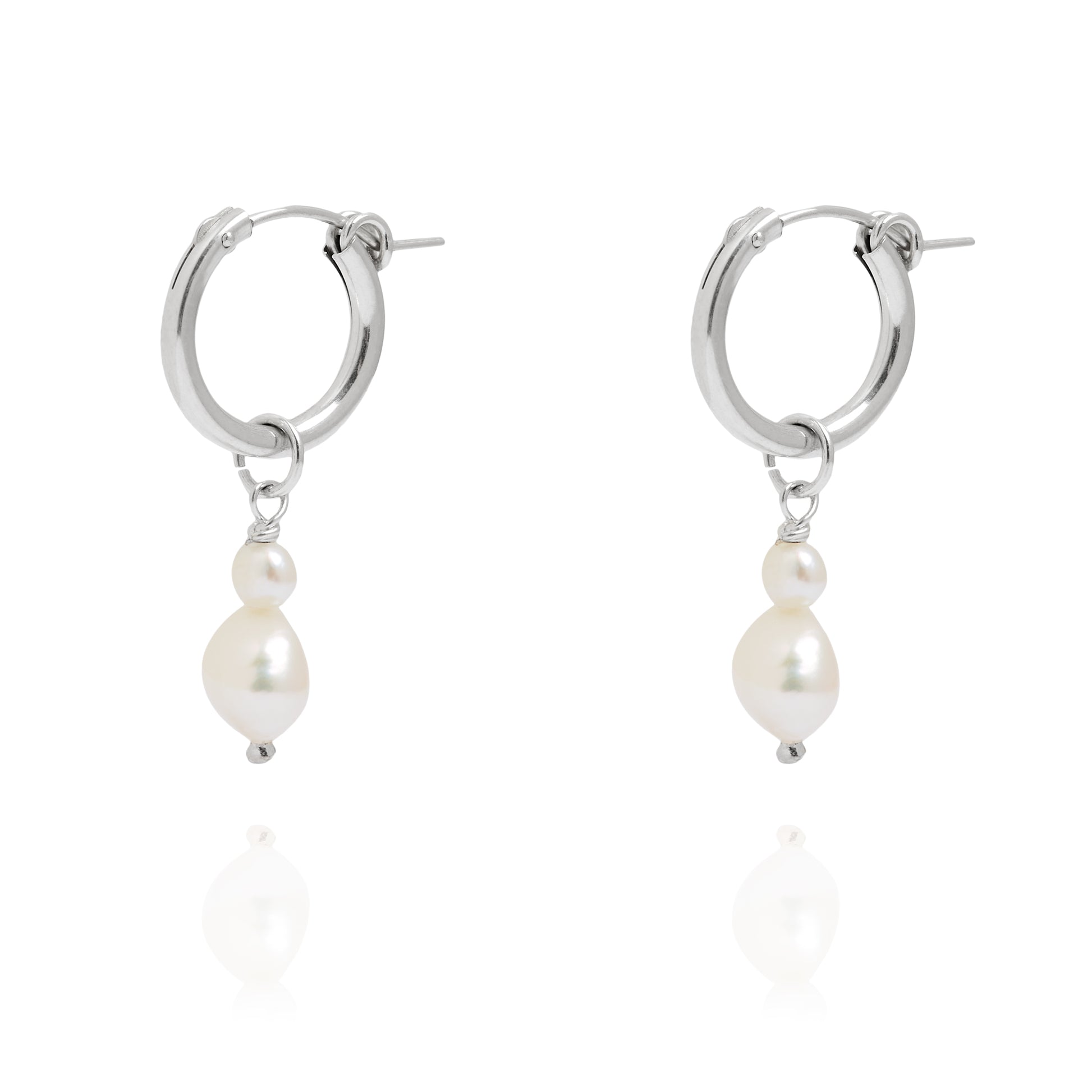 Elsie Pearl Drop Hoops