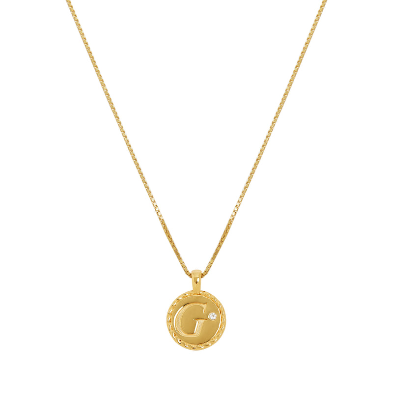 The White Topaz Letter initial Necklace