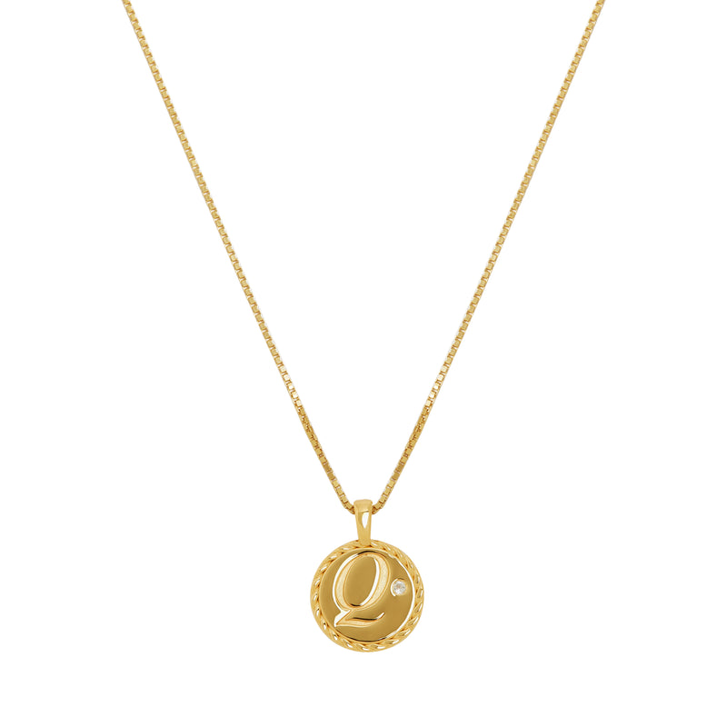 The White Topaz Letter initial Necklace