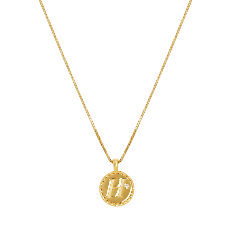 The White Topaz Letter initial Necklace