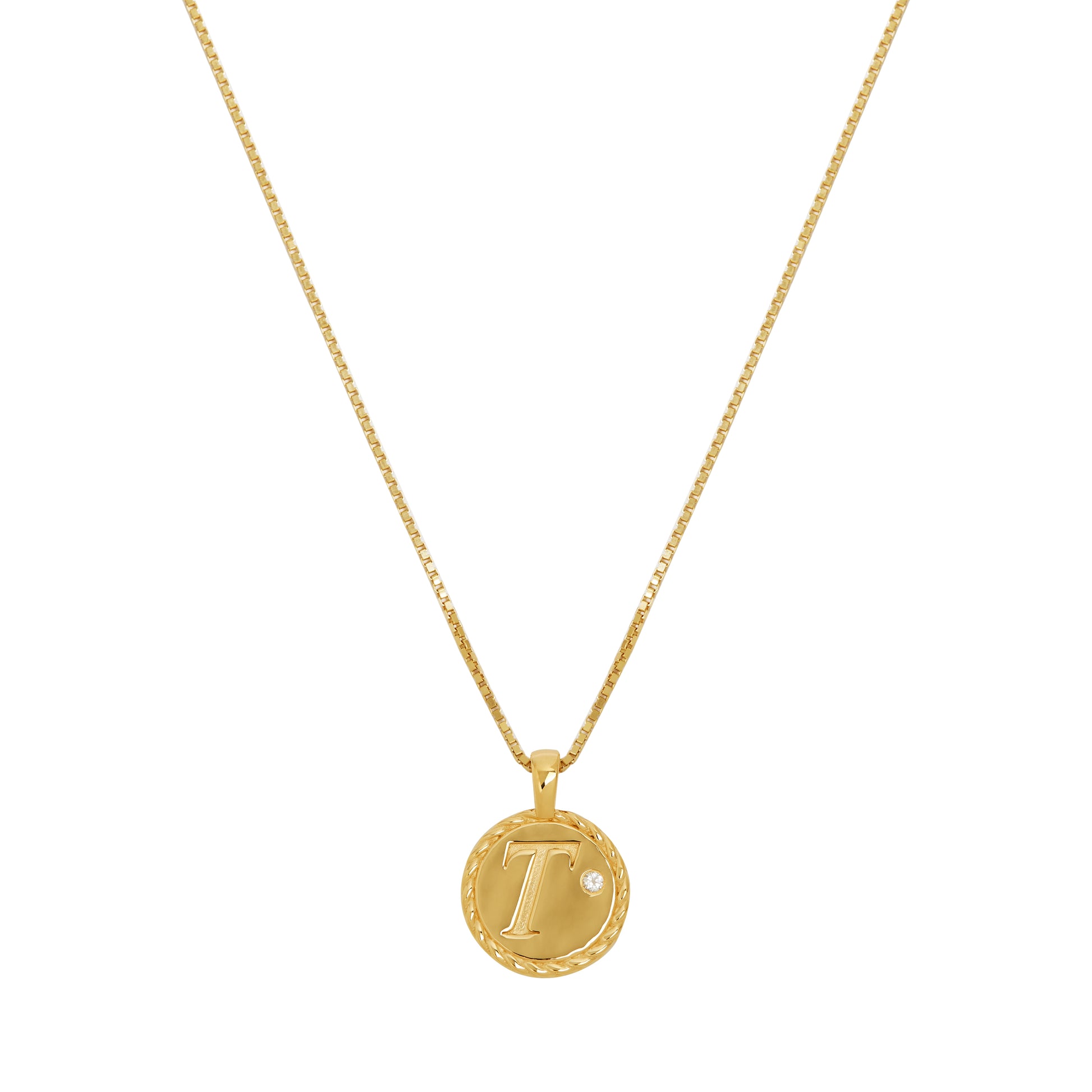 The White Topaz Letter initial Necklace