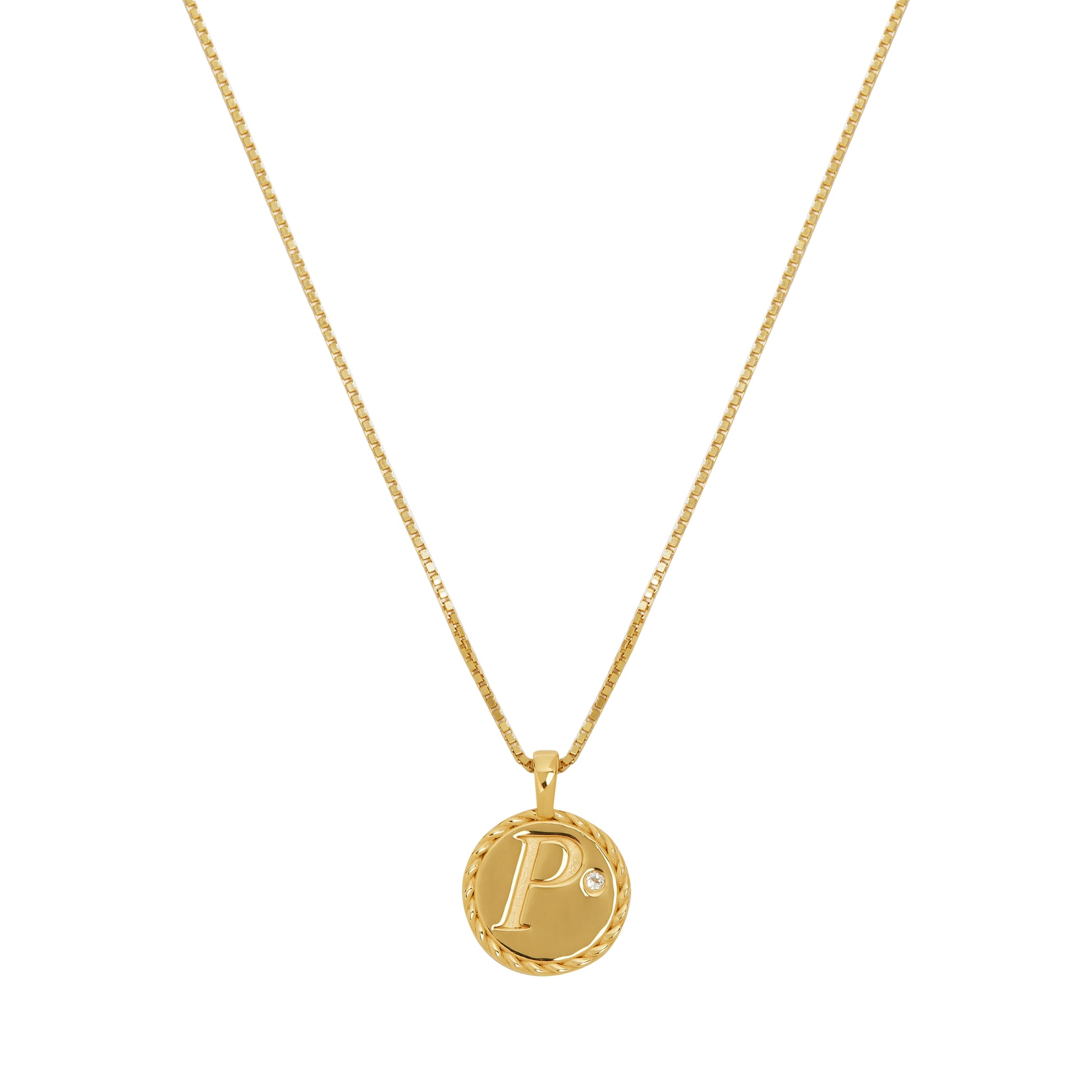 The White Topaz Letter initial Necklace