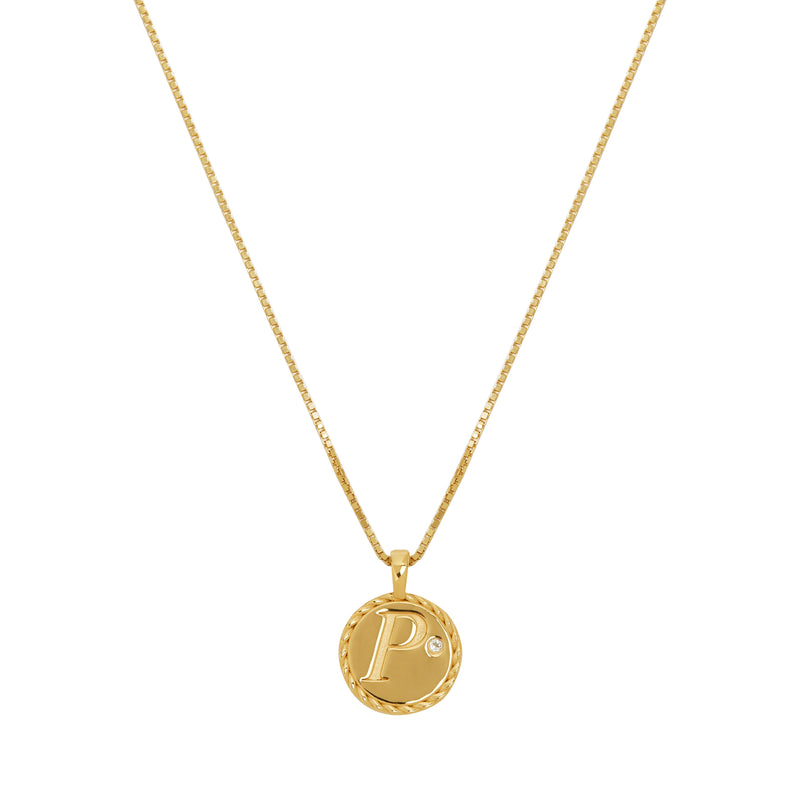 The White Topaz Letter initial Necklace