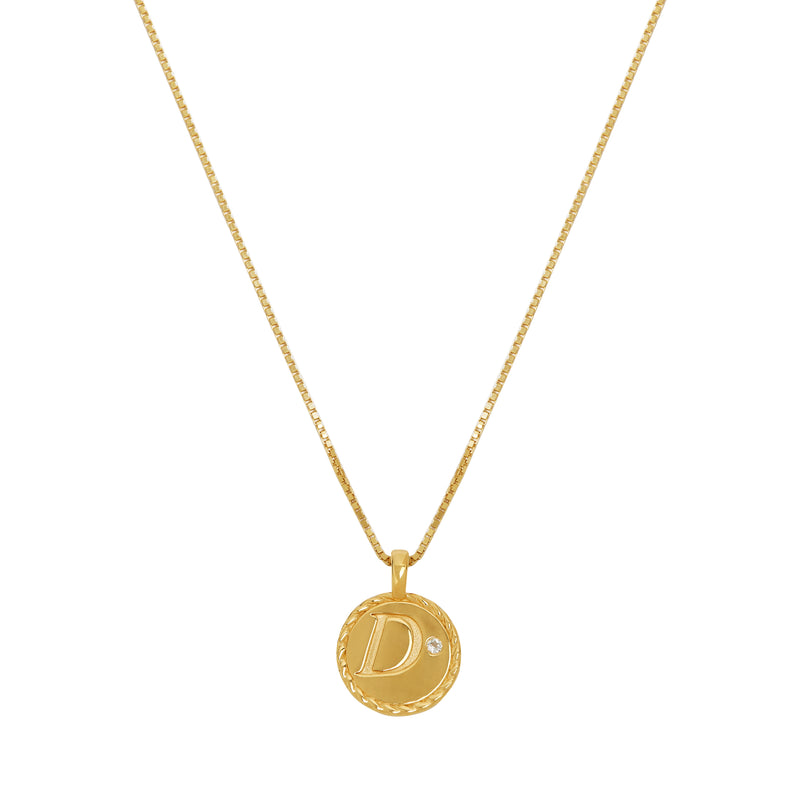 The White Topaz Letter initial Necklace