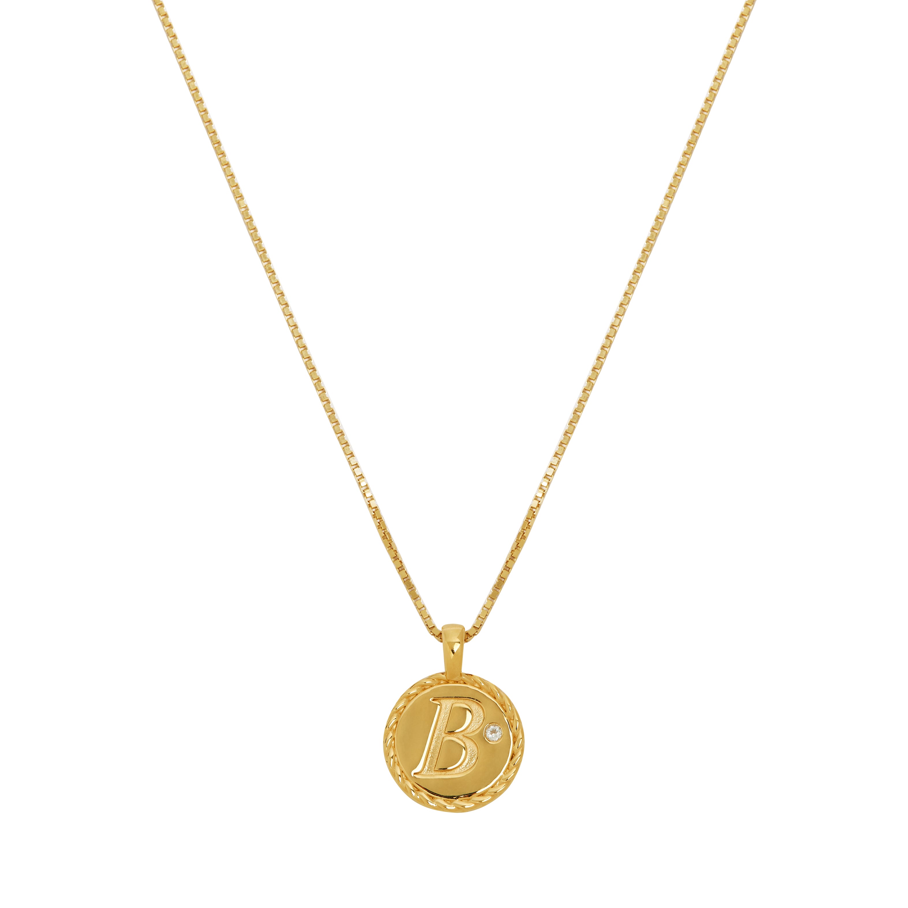 The White Topaz Letter initial Necklace