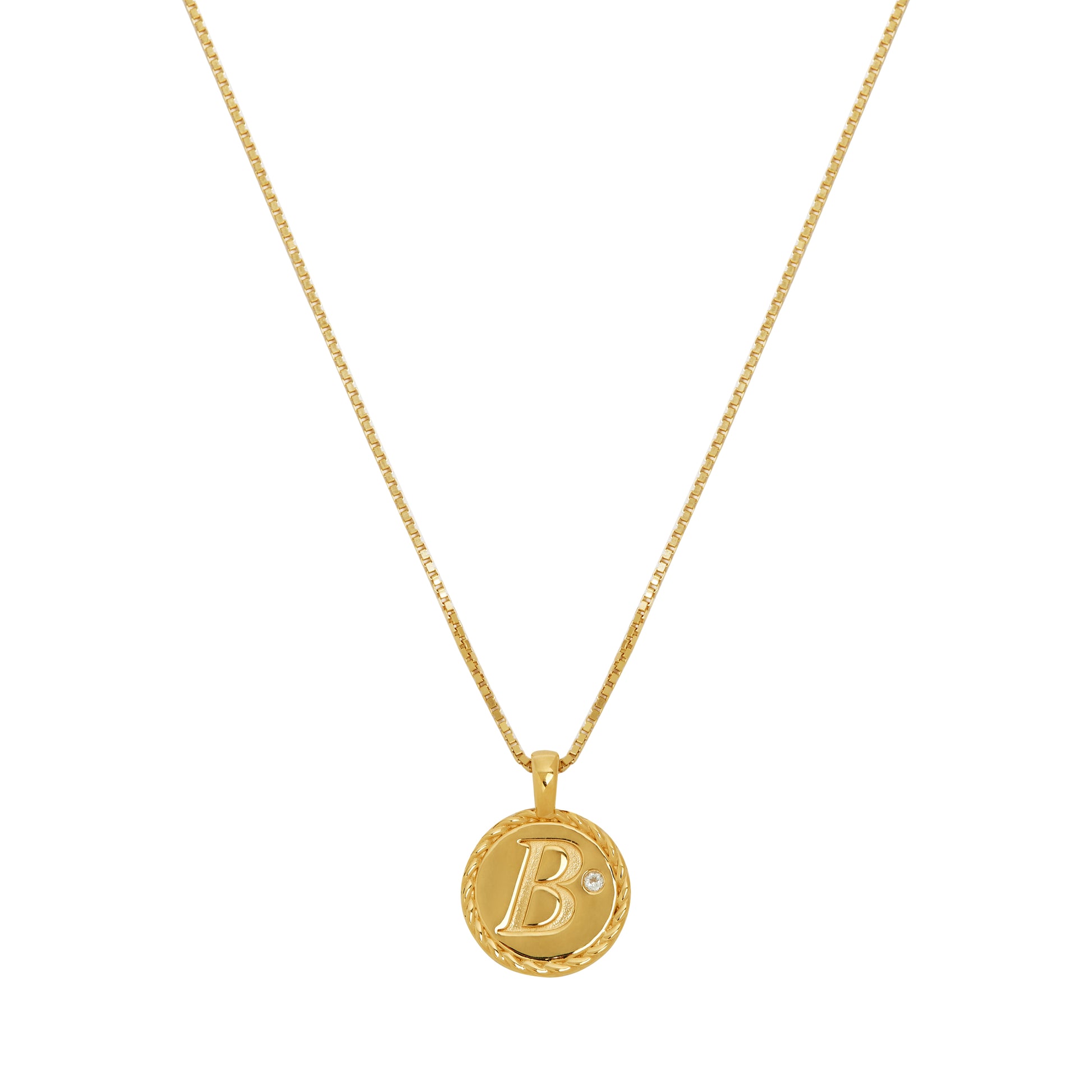 The White Topaz Letter initial Necklace