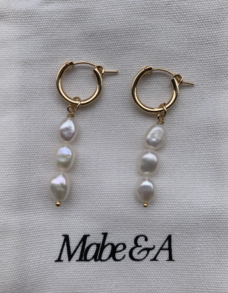 Olive Pearl hoops