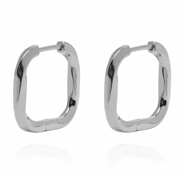 The Annie Square Twist hoops- Sterling Silver