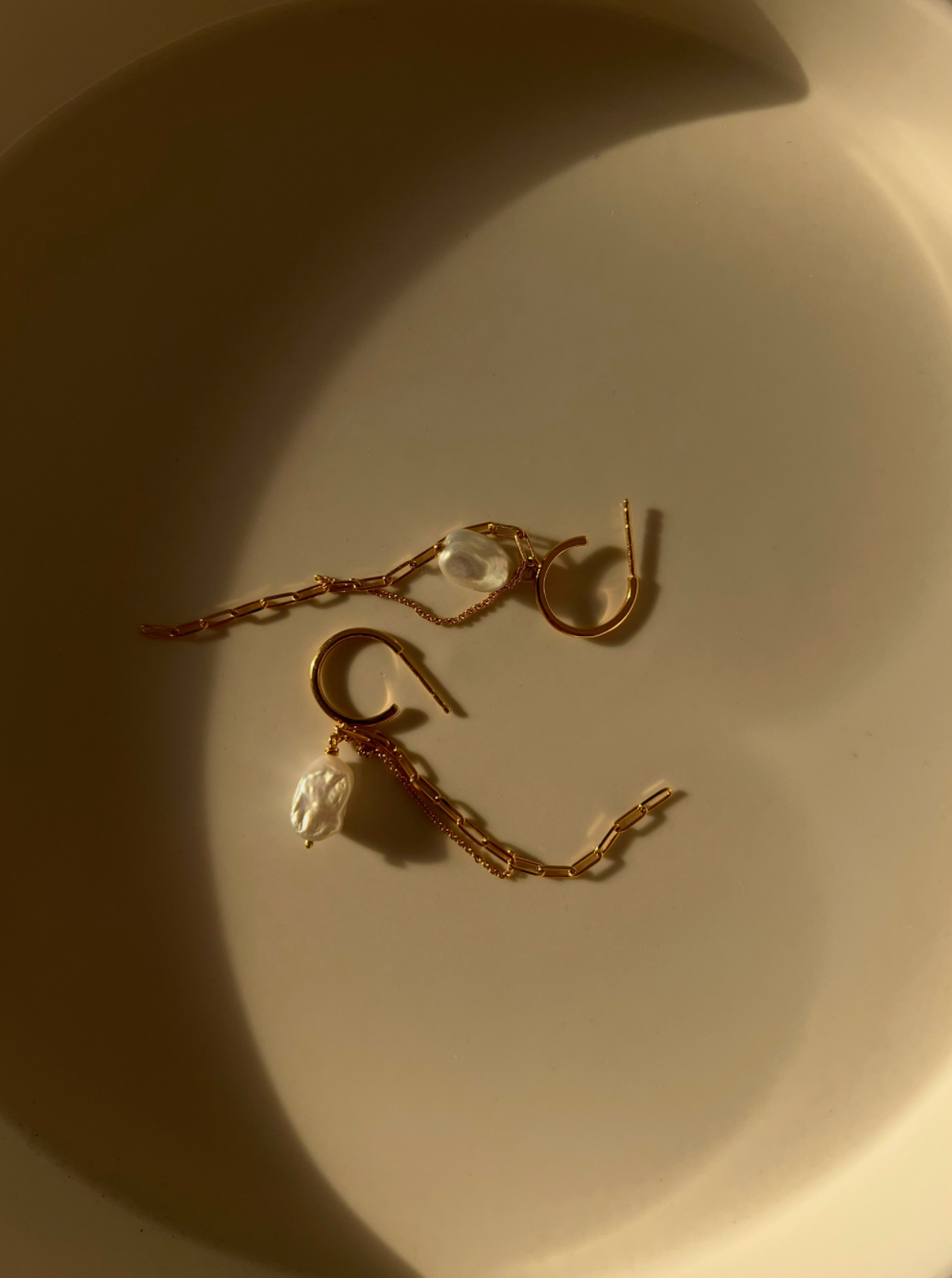 Enid Pearl Drop Hoops